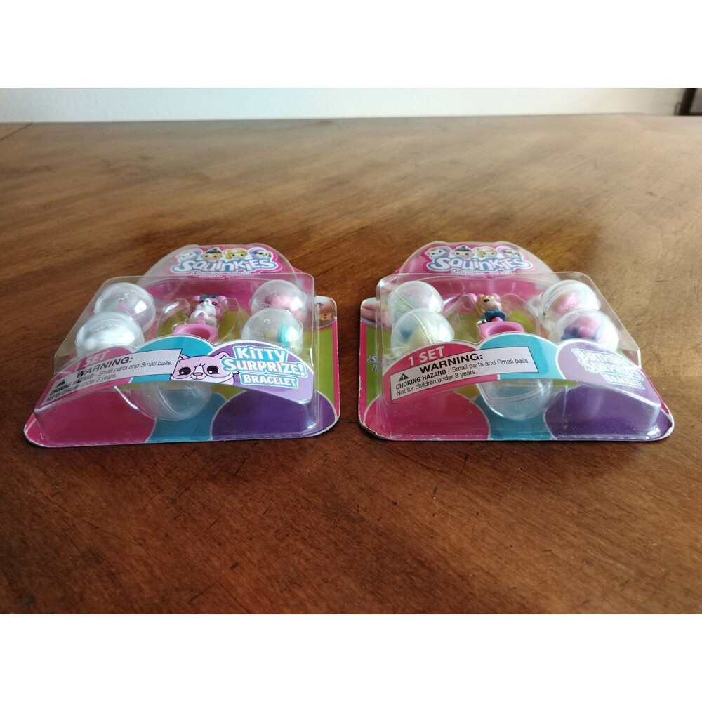New Squinkies Kitty & Birthday Surprise Surpize Bracelet Ring Links 2010 Lot - Picture 7 of 14